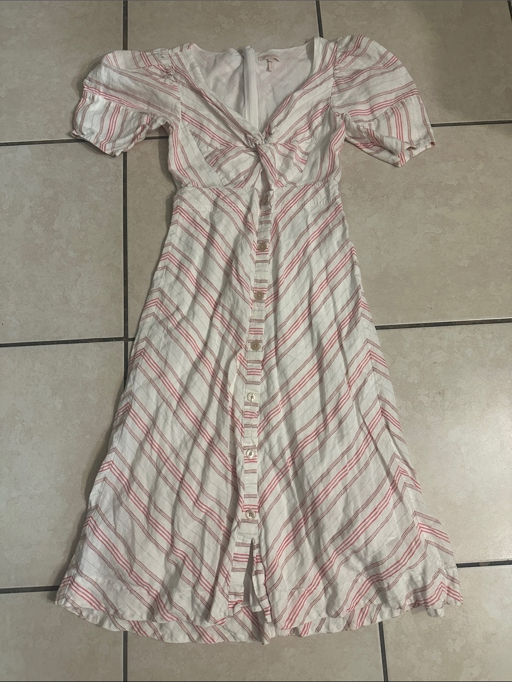 Rebecca Taylor White Dress with Pink Stripes Sz 4